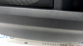 Обшивка дверей картка задня права Ford Edge 19-23 чорна Titanium, вставка та підлокітник чорна шкіра, біла строчка, подряпини, тичка, під хімчистку