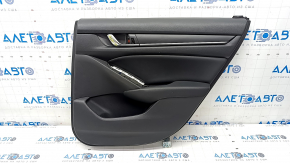 Обшивка двери карточка задняя правая Honda Accord 18-22 черная, подлокотник и вставка кожа