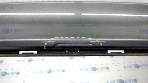 Бампер задний голый Ford Fusion mk5 13-18 под парктроники, графит, примят, трещина, царапины, сломаны крепления, отсутствует фрагмент