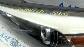 Фара передня ліва гола Hyundai Tucson 16-18 галоген, з кріпленням та накладкою, під полірування, павутинка