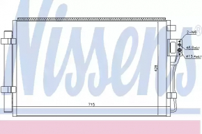 Радіатор кондиціонера конденсер Kia Sorento 10-15 2.4, 3.3 NISSENS