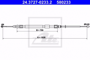 Трос стояночного тормоза BMW 335i e92 07-13 ATE