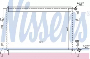 Радиатор охлаждения вода VW Passat b8 16-19 USA 1.8T, 2.0T NISSENS