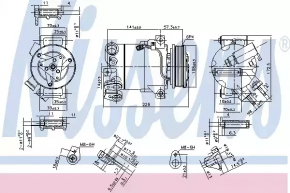 Компрессор кондиционера Ford Focus mk3 15-18 1.0T рест NISSENS