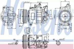 Компрессор кондиционера Audi A4 B8 13-16 рест 2.0T NISSENS