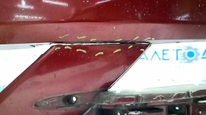 Бампер передній голий Lincoln MKZ 13-16 без парктроників, червоний, тріщини, немає фрагментів, зламані кріплення, подряпини
