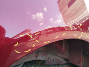 Чверть крило задня права Lincoln MKZ 13-20 червона, на кузові, прим'ята, тички