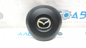 Подушка безопасности airbag в руль водительская Mazda 3 14-16 BM дорест черн полез хром значка, сломано крепление
