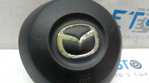 Подушка безпеки airbag в кермо водійська Mazda 3 14-16 BM дорест чорний поліз хром значка, зламано кріплення
