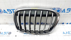 Решітка радіатора grill ліва BMW X1 F48 16-19 X-line сіра решітка, пісок