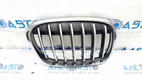 Решітка радіатора grill права BMW X1 F48 16-19 X-line сіра решітка, пісок