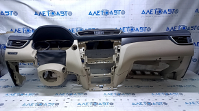 Торпедо передня панель без AIRBAG Nissan Rogue 14-20 бежевий, вм&#39;ятина