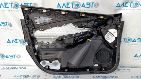 Обшивка дверей картка передня права Chevrolet Volt 16- чорна, з чорною вставкою шкіра, подряпини