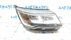 Фара передня права в зборі Ford Explorer 16-19 рест, галоген + LED, світла, павутина