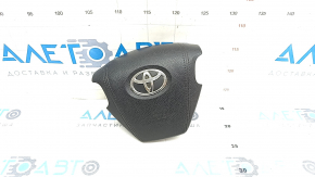 Подушка безопасности airbag в руль водительская Toyota Highlander 14-19 черная, ржавый пиропатрон, полез хром