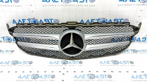 Решетка радиатора в сборе grill Mercedes C-class W205 15-18 с эмблемой, без камеры, песок