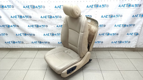 Водійське сидіння BMW 5 F10 11-16 без airbag, електричне, бежева шкіра Dakota, зламані кріплення спинки, зламана кишеня, тріщини на шкірі, під чистку