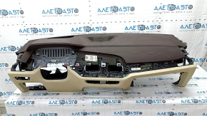 Торпедо передняя панель без AIRBAG BMW X7 G07 19-22 под проекцию, Mokka/Beige, коррозия, надломана, надрывы, царапины, под химчистку