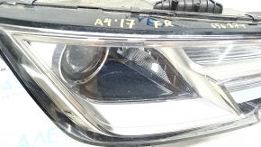 Фара передня права в зборі Audi A4 B9 17-19 ксенон+LED, пісок, скол