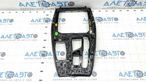 Накладка центральной консоли BMW X3 G01 18-21 черная, вставка темный дуб Perlglanz Chrom, вздулся лак, тычка