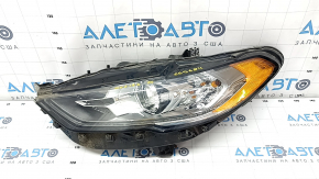 Фара передняя левая в сборе Ford Fusion mk5 17-20 галоген, с DRL, песок, царапины