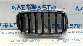 Решітка радіатора grill ніздря ліва BMW X5 F15 14-18 чорна з хромом