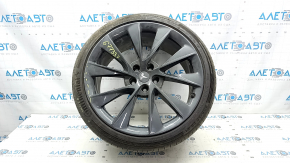 Комплект дисків з гумою R21 265/35 9J R21 245/35 8.5J Tesla Model S 12-20 з датчиками, з ковпачками, Continental, 5мм, бордюрка, надриви