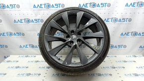 Комплект дисків з гумою R21 265/35 9J R21 245/35 8.5J Tesla Model S 12-20 з датчиками, з ковпачками, Continental, 5мм, бордюрка, надриви