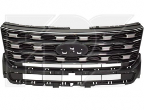 Решітка радіатора grill Ford Explorer 16-17 рест сіра,