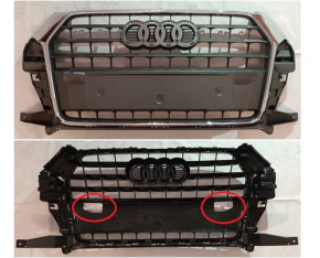 Решетка радиатора grill в сборе Audi Q3 15 под парктроники