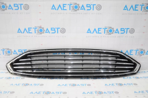 Решетка радиатора grill в сборе с обрамлением Ford Fusion mk5 17-18 хром SIGNEDA