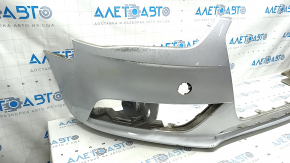Бампер передний голый Audi A4 B8 13-16 рест, серебро, примят, царапины