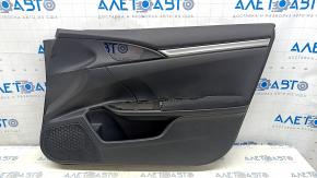 Обшивка двери карточка передняя правая Honda Civic X FC 16-21 4d ткань черная с черной вставкой, под чистку