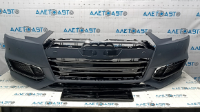 Бампер передній у зборі Audi A4 B9 17-19 S-line під парктроніки, під омивачі фар із заглушками, 10 позицій