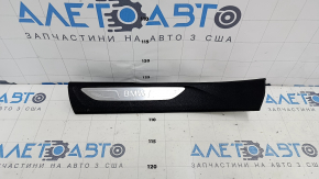 Накладка порога ззаду ліва BMW X5 F15 14-18 чорна під 3 ряди з хром вставкою, подряпини