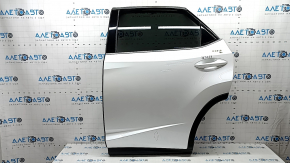 Дверь в сборе задняя левая Lexus RX350 RX450h 16-22 keyless, тонировка, белый 085, вмятина