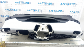 Торпедо передня панель з AIRBAG Toyota Prius 50 17-22 чорна з сірим, під великий дисплей та проекцію, з накладкою JBL, подряпини, під хімчистку, іржавий піропатрон