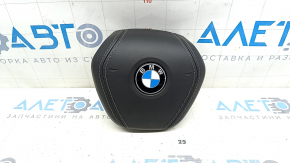Подушка безпеки airbag в кермо водійська BMW X5 G05 19-26 шкіра чорна, подряпини на емблемі