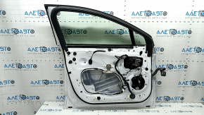 Дверь в сборе передняя левая Ford Fusion mk5 13-20 hybrid energi, keyless, с кодом, белый YZ, тычки, сколы, паутина на накладке