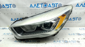 Фара передняя левая Ford Escape MK3 17-19 рест, галоген+led , светлая, без крепления, паутинка, после ремонта, под полировку