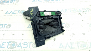 Ручка КПП с накладкой шифтера VW Passat b8 16-18 USA кожа черная, глянцевая накладка, тип 2, потертости и царапины