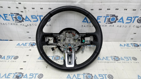 Руль голый Ford Mustang mk6 15-23 кожа черный, без накладок кнопок, потертость, царапины, вмятины