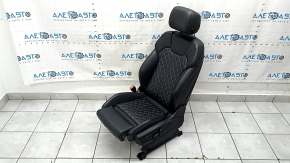 Водійське сидіння Audi Q5 80A 18-20 з airbag, електричне, підігрів, шкіра чорна з сірим рядком, Sport, S-Line, подряпини