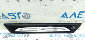 Накладка порога зовнішня передня права BMW X1 F48 16-22 чорна з хром молдингом X-line, Sport-line, потертості