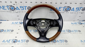 Руль голый Lexus ES350 07-09 кожа, черный , светлое дерево, царапины, тычки