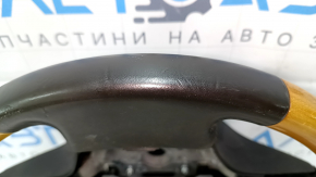 Руль голый Lexus RX350 RX450h 10-15 дорест кожа коричневая, светлое дерево, царапины, тычки
