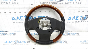 Руль голый Lexus RX350 RX450h 10-15 дорест, кожа коричневая с светлым деревом, протерта кожа, царапины, тычки