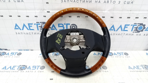 Руль голый Lexus RX350 RX450h 10-15 дорест кожа черный, светлое дерево, царапины, тычки, потертости