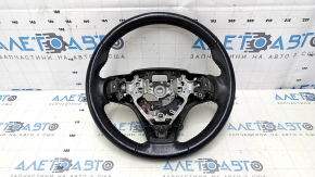 Руль голый Toyota Camry v55 15-17 usa черная кожа, красная строчка, без лепестков, тычки, царапины