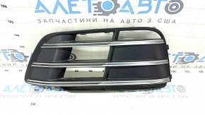Решітка переднього бампера ліва Audi Q5 80A 18-20 без радару з хромом, S-Line, пісок